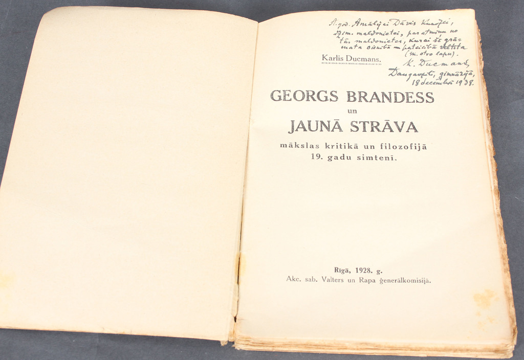  Kārlis DUcmans, Georgs Brandess un Jaunā strāva mākslas kritikā un filozofijā 19.gs.