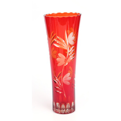 Red glass vase