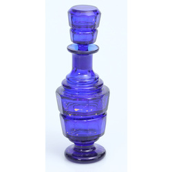 Blue glass perfume bottle