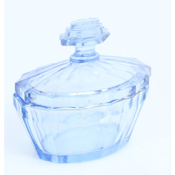 Blue glass box/chest  with lid