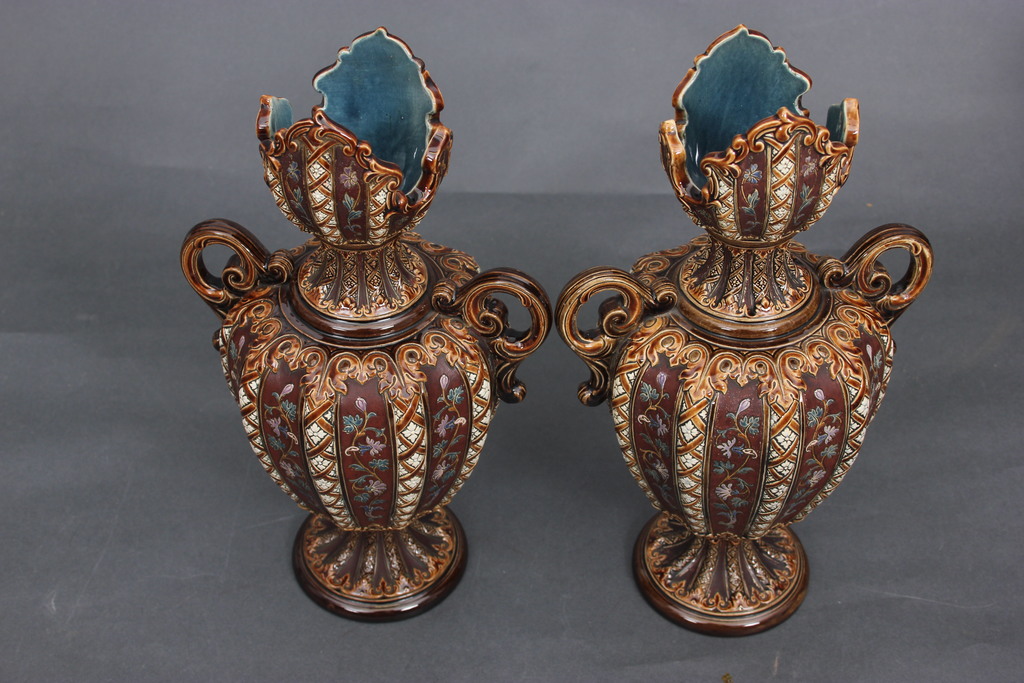 Majolica vases 2 pcs.