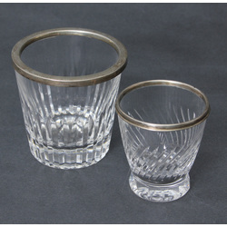 Glass glass with silver finish 2 pcs.