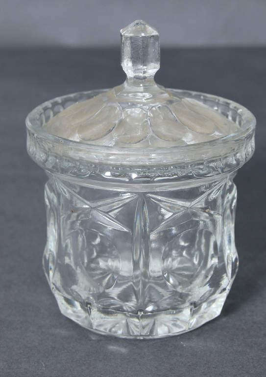 Glass sugar-bin with lid