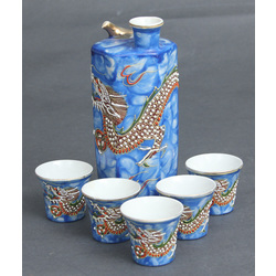 Porcelain set - Decanter with five glasses