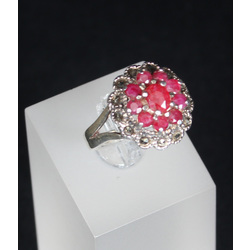 Silver ring with rubies