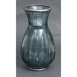 Хрустальная ваза в стиле арт-деко с серебряной отделкой