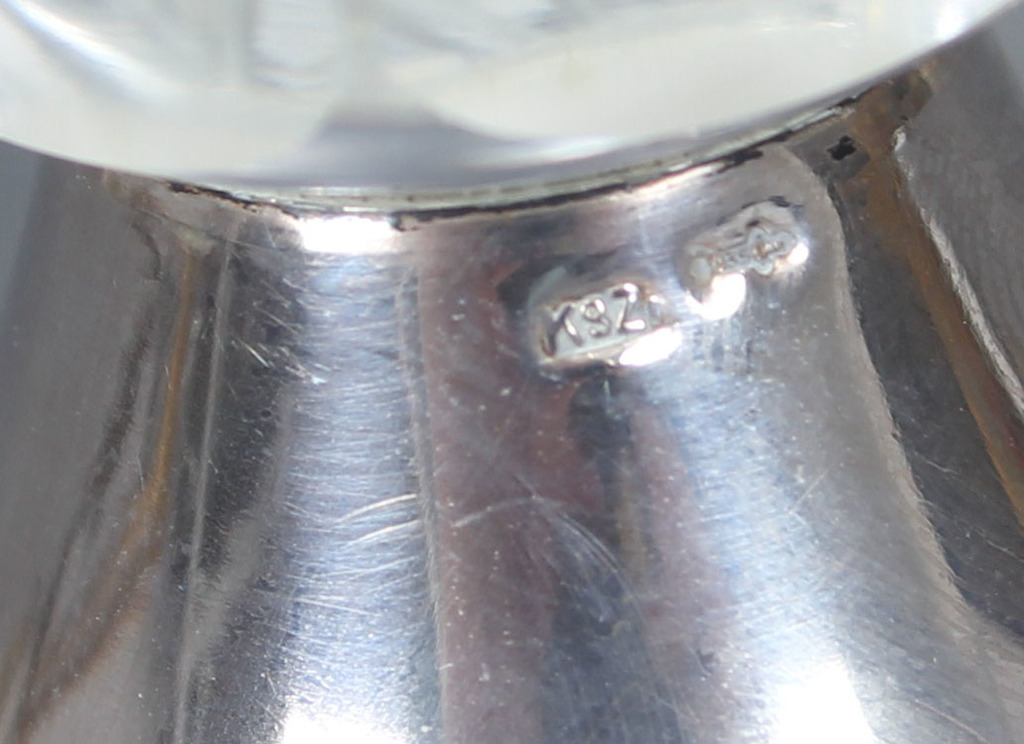 Стеклянные стаканы с серебряной отделкой (6 шт.)