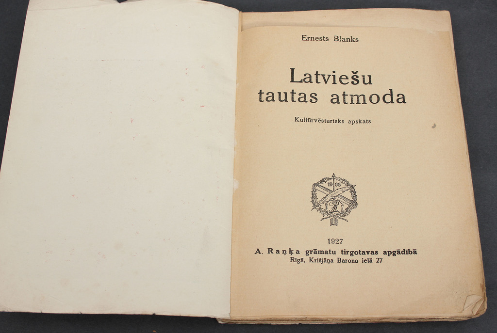  Ernests Blanks, Latvju tautas atmoda(kultūrvēsturisks apskats)