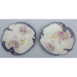 Two faience plates