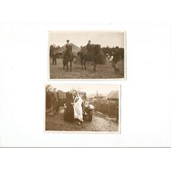 2 открытки - на лошадях, на машине
