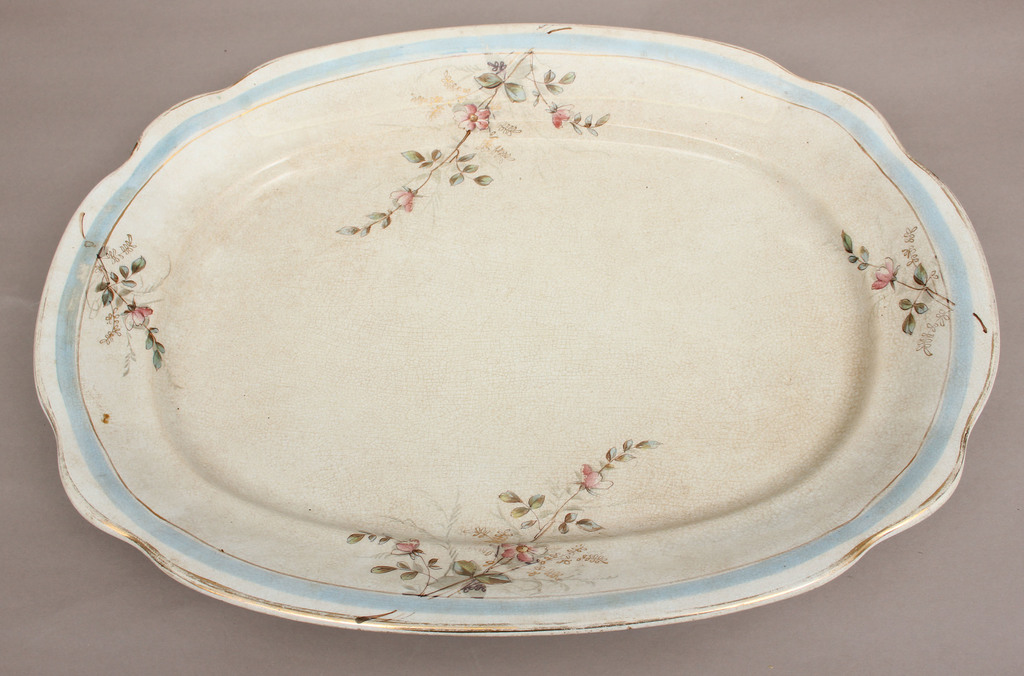 Faience serving tray