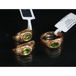 Jewelry set - earrings and ring with peridots