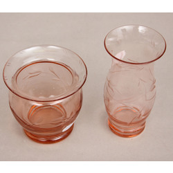 Colored glass set - 2 vases