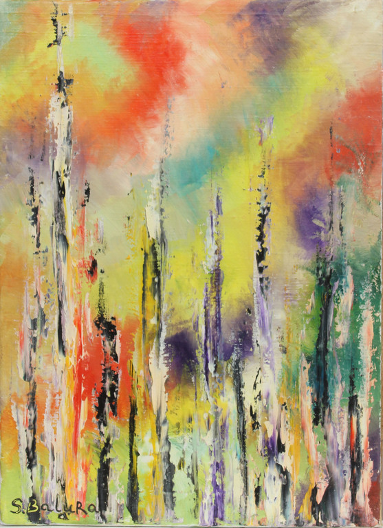 Colored birches