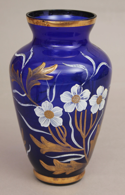 Blue glass vase 