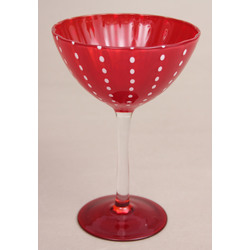 Red glass cocktail glass 