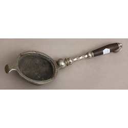 Metal strainer with wooden handle