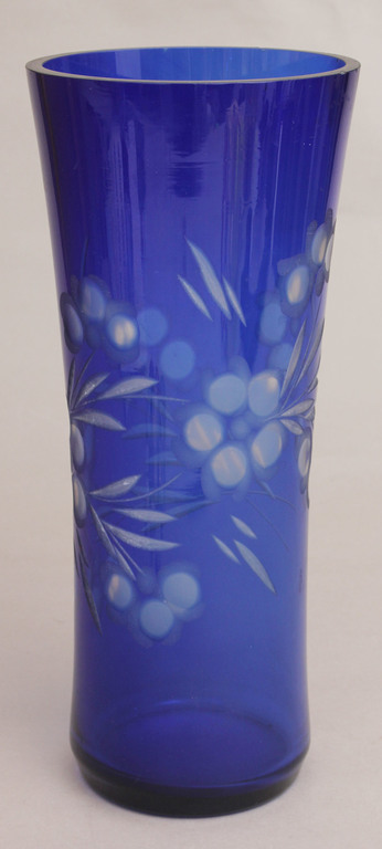 Blue glass vase