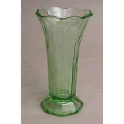 Green glass vase