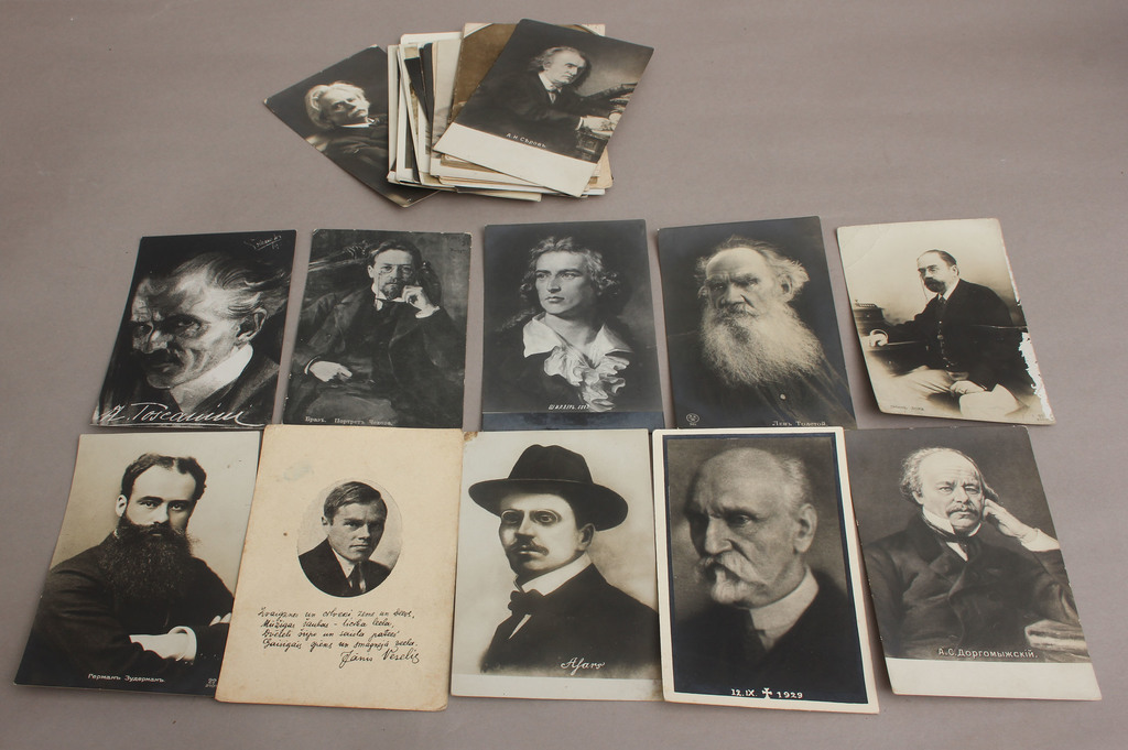 Postcards 33 pcs. with writers and artists