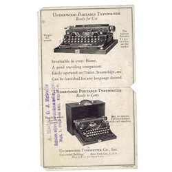 Rakstāmmašīnu reklāma Underwood Portable Typewriter