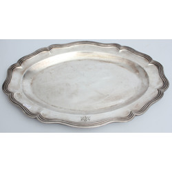Silver-plated metal tray 