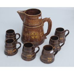 Ceramic beer cup with 6 cups