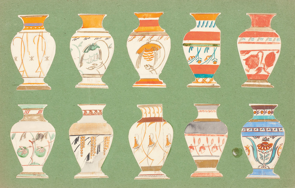 Sketch for 10 vases