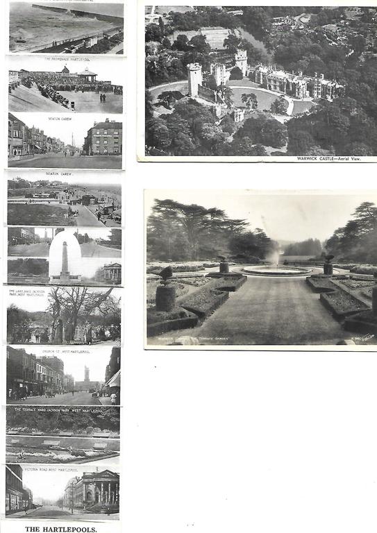 Set of 2 postcards and mini photos 