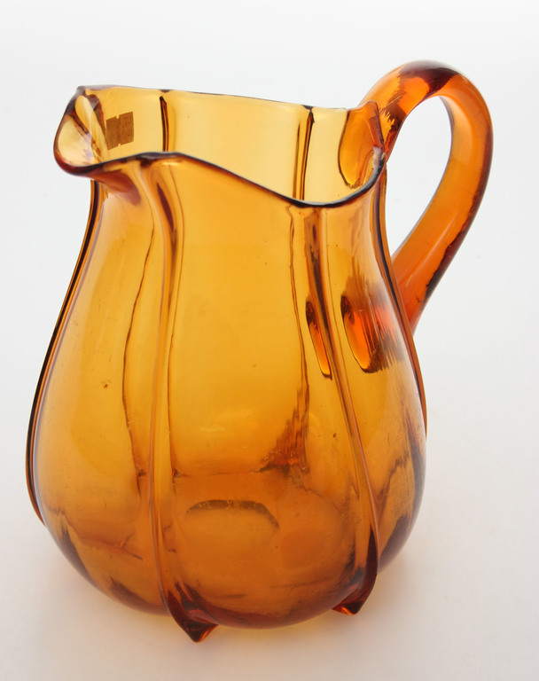 Orange glass pitcher