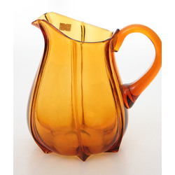 Orange glass pitcher