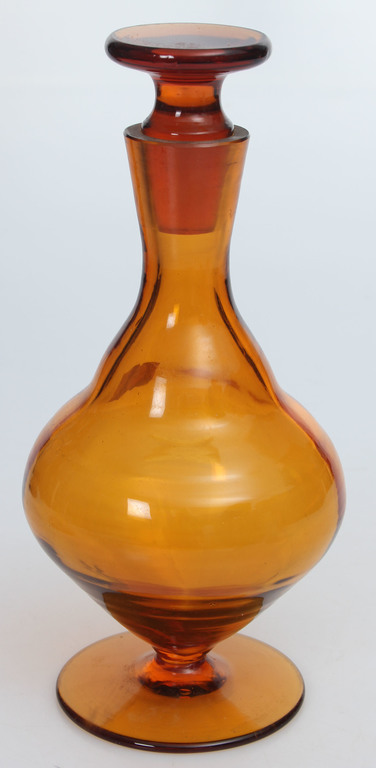 Orange glass decanter