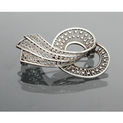 Art noveau silver brooch