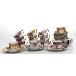  Porcelain set - cup, saucer, plate (trio) for 8 people (spare 5 cups and 2 plates)