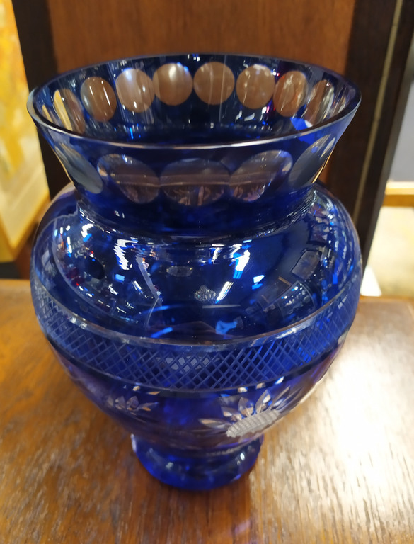 Blue glass vase 