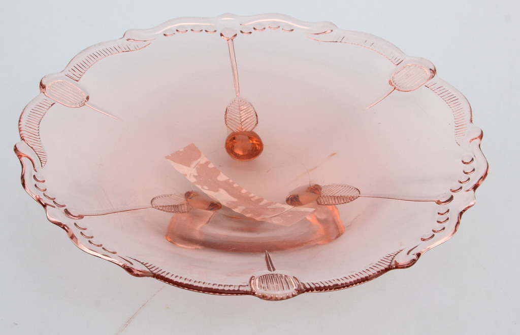 Pink glass candy bowl
