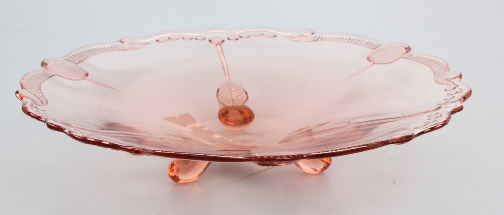 Pink glass candy bowl