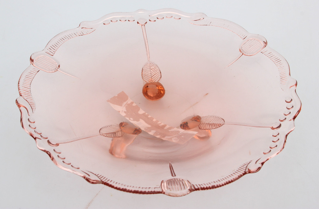 Pink glass candy bowl