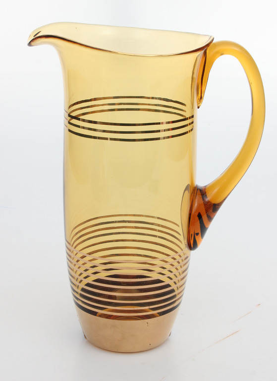 Colored glass glaze with gilding