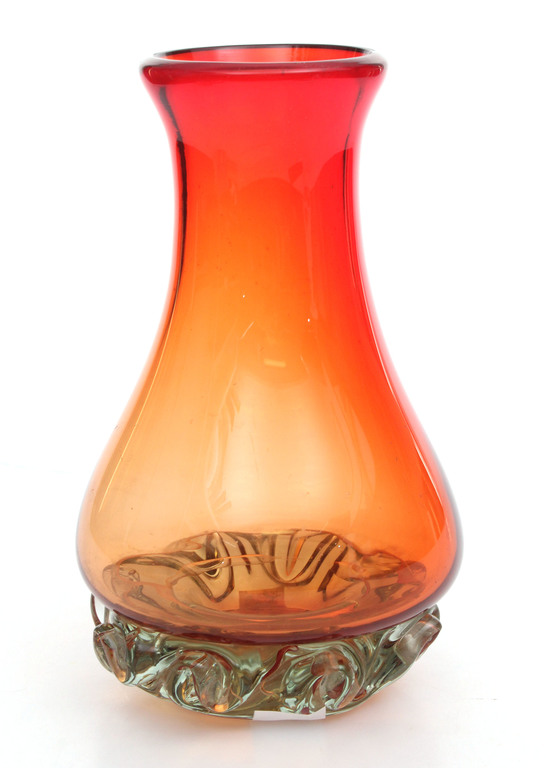 Glass vase made by Glass factory 