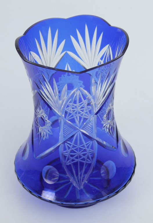 Blue glass vase