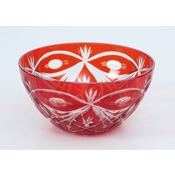 Red glass bowl