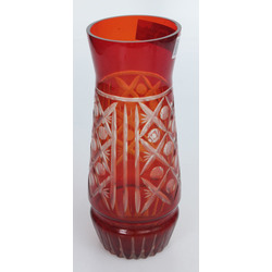 Red glass vase