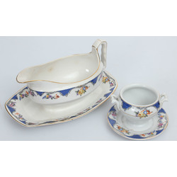 Faience set - sauce bowl, cream bowl