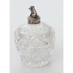Crystal perfume bottle with silver finish 