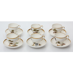 Porcelain set - 6 cups and 6 saucers