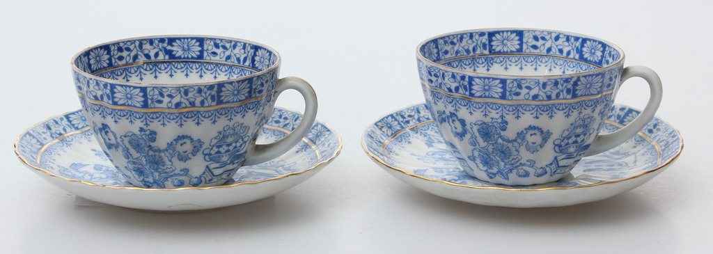 Couple of porcelain cup with saucer