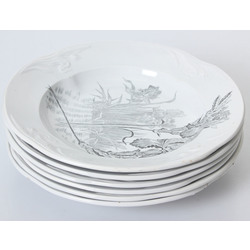 Faience soup plates 6 pcs.