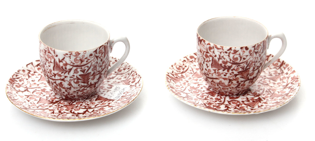 Porcelain espresso cups with saucers 2 pcs.