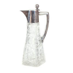 Crystal decanter with silver finish